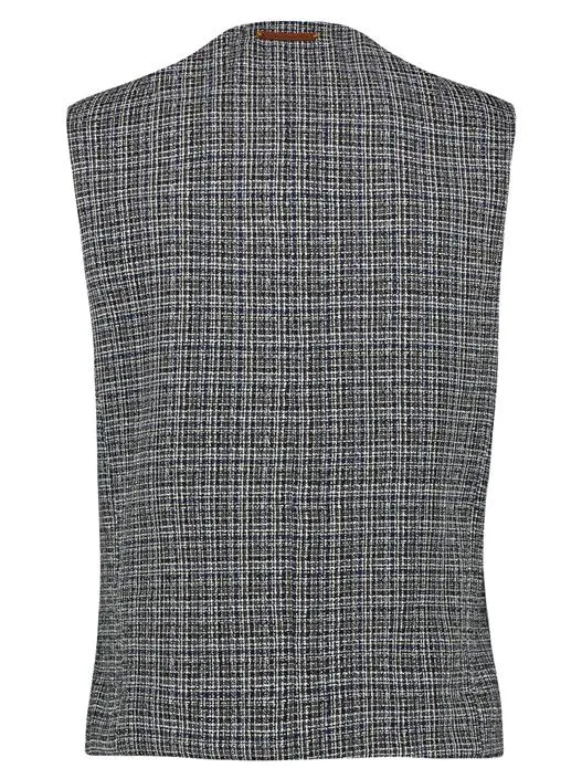 A Fish Named Fred Waistcoat Dandy Yarn Dye Dark Grey .