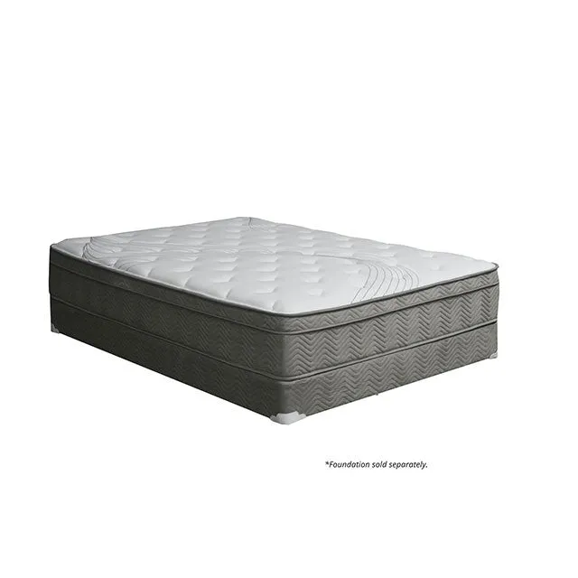 AFTON White/Gray 12" Euro Box Pocket Coil, Cal.King