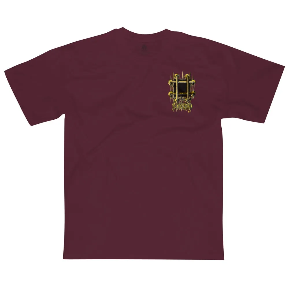BLACK LABEL T-SHIRT LUCERO OG BARS BURGUNDY
