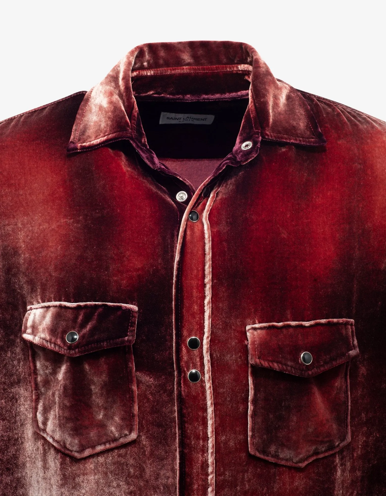 Burgundy Devoré Velvet Oversized Shirt