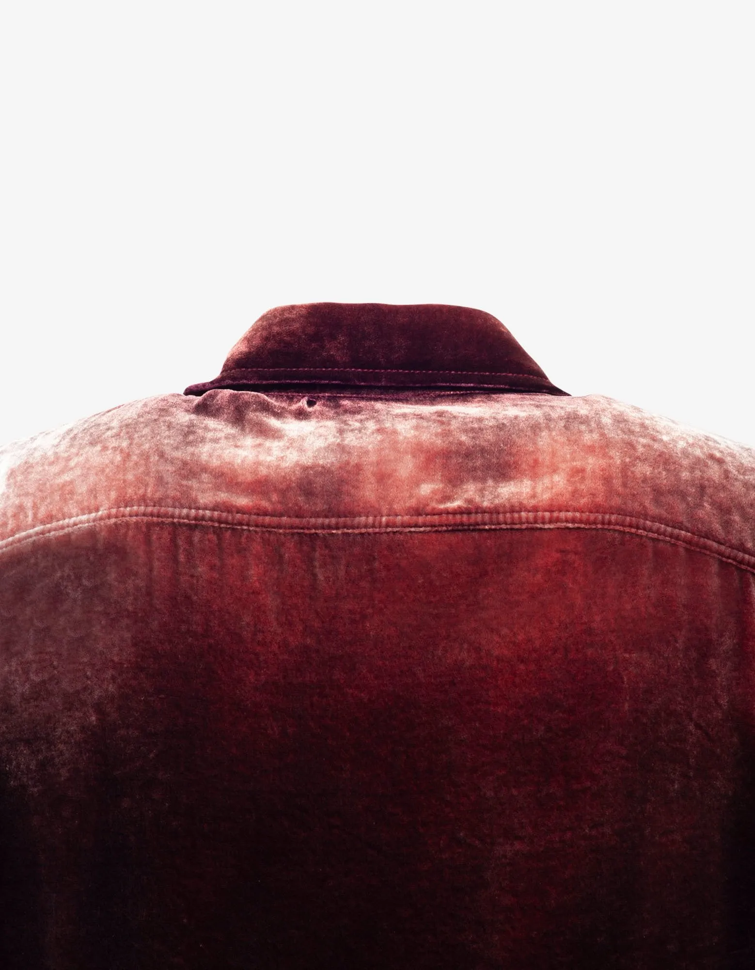 Burgundy Devoré Velvet Oversized Shirt