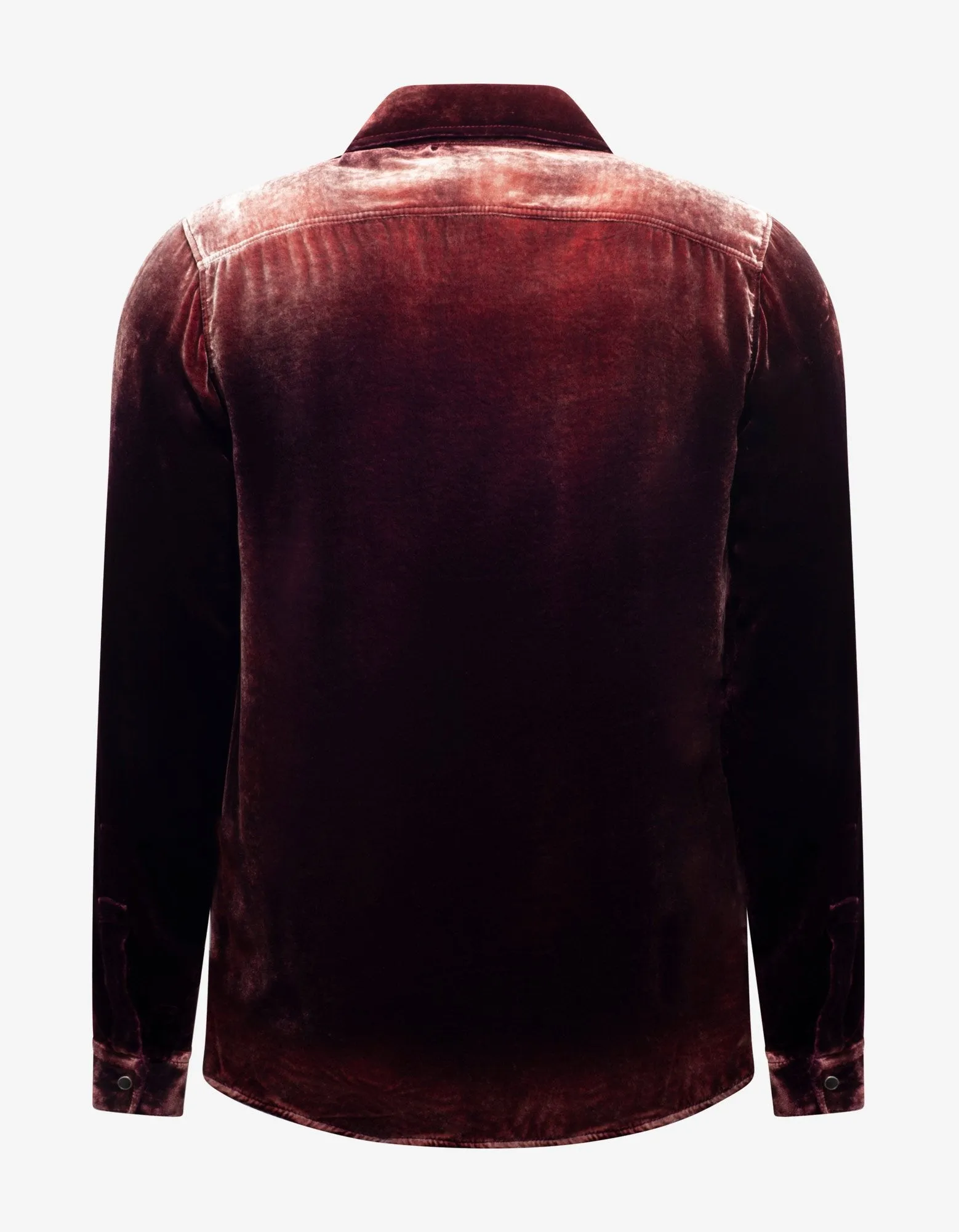 Burgundy Devoré Velvet Oversized Shirt