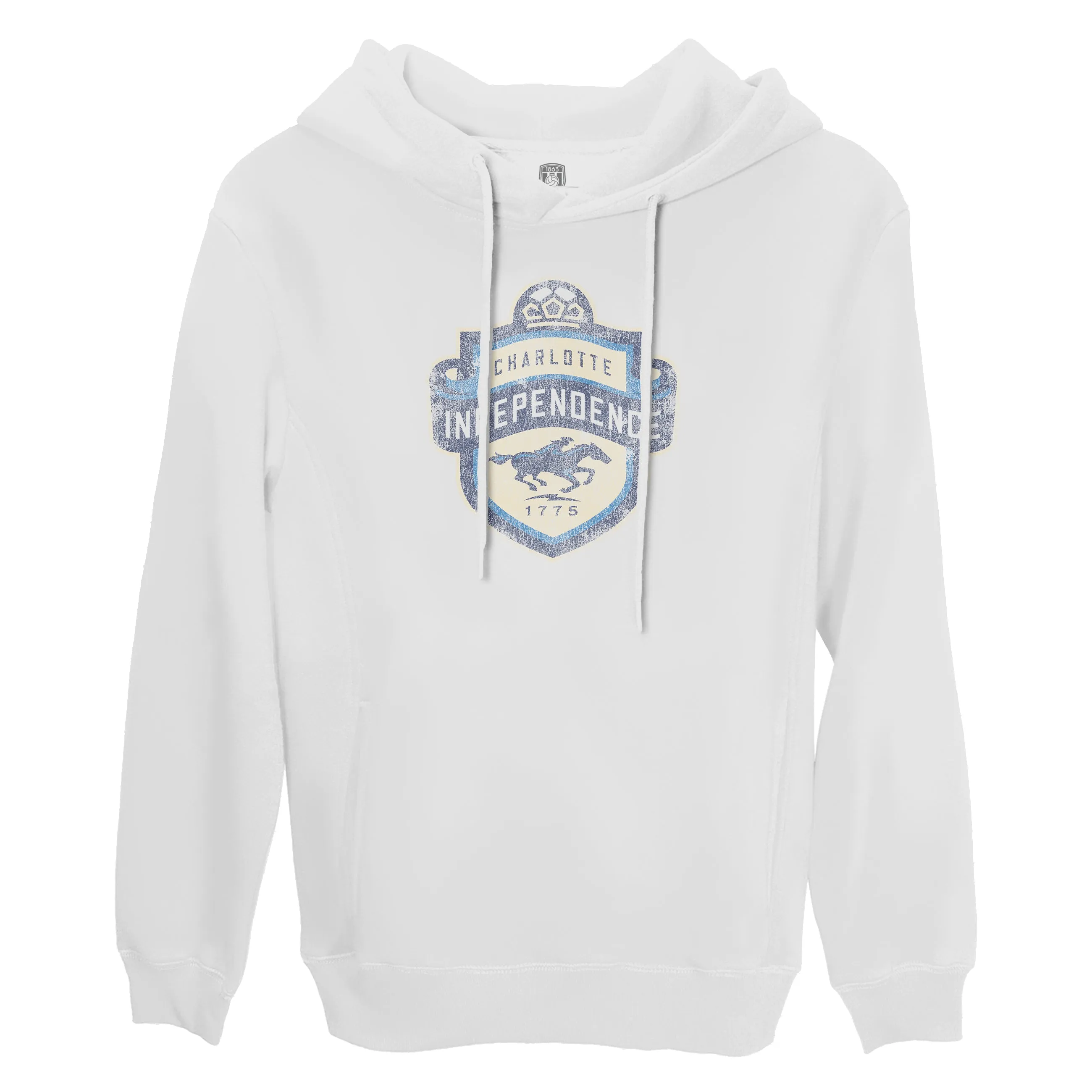 Charlotte Independence Color Badge Fleece Pullover Hoodie - White