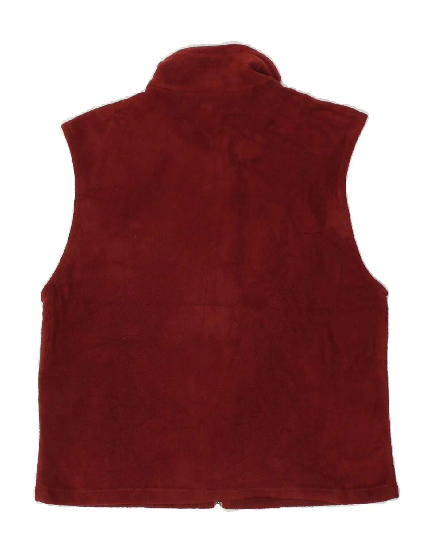 COLUMBIA Mens Graphic Fleece Gilet UK 38 Medium Burgundy Polyester