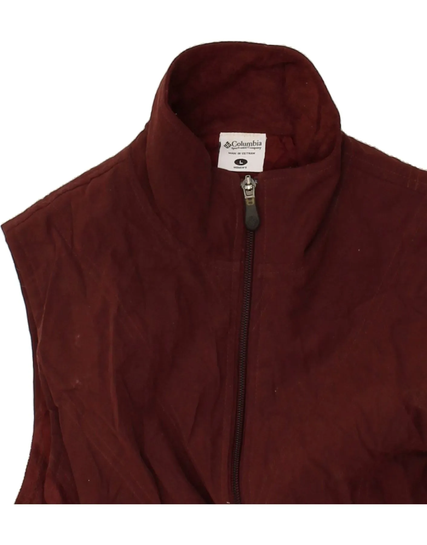 COLUMBIA Womens Gilet UK 16 Large Burgundy Polyester