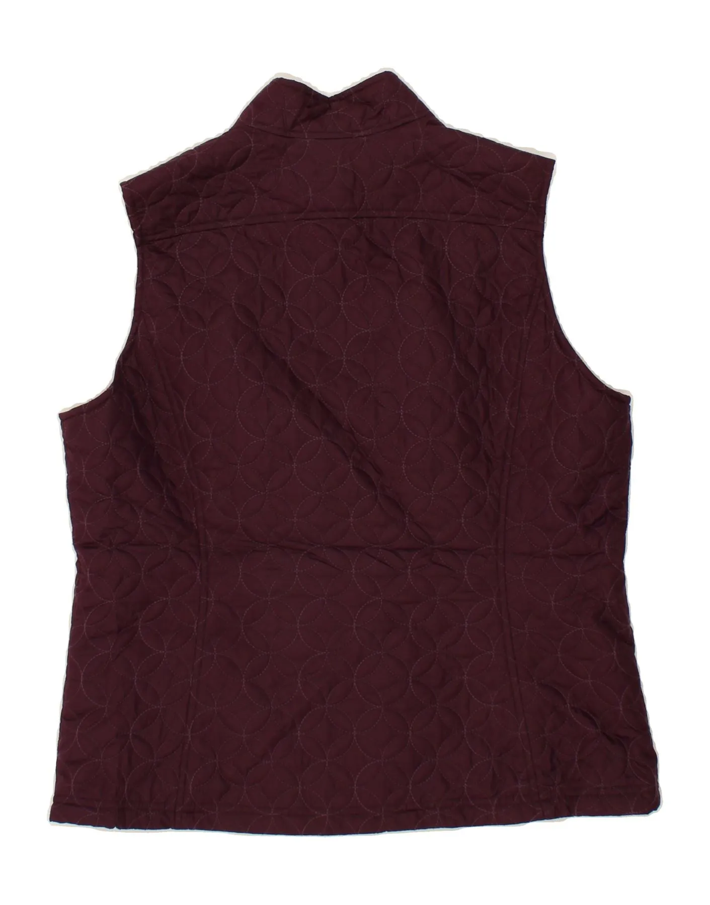EDDIE BAUER Womens Gilet UK 16 Large Burgundy