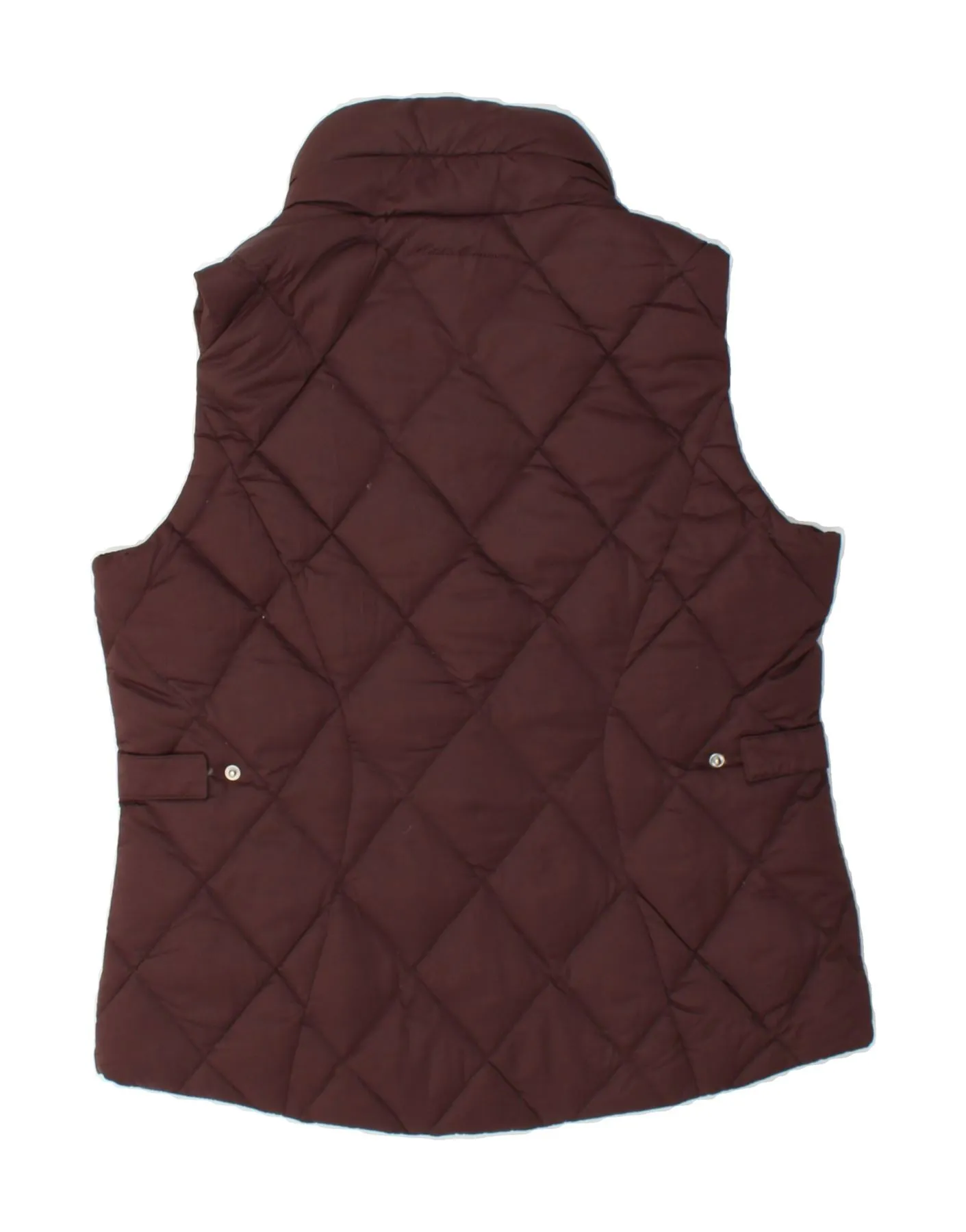 EDDIE BAUER Womens Padded Gilet UK 14 Medium Burgundy Polyester
