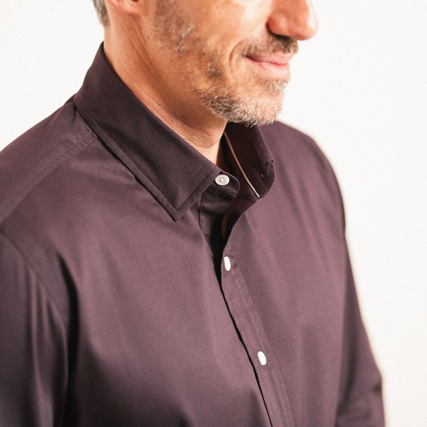 Focul - Burgundy Dot Shirt With Button Detail