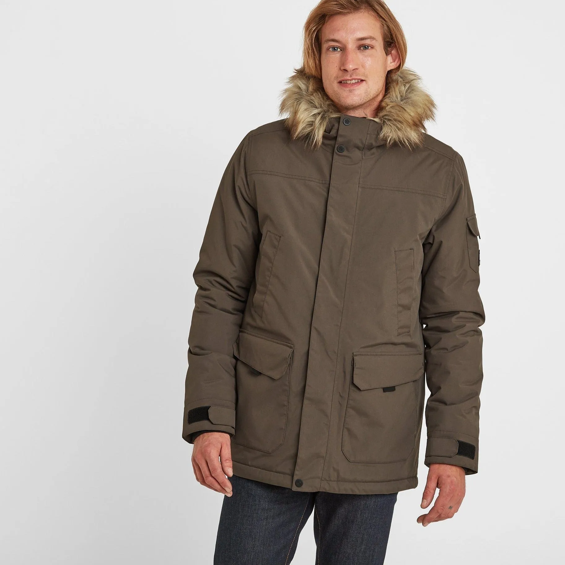 Garrick Mens Waterproof Parka - Dark Khaki