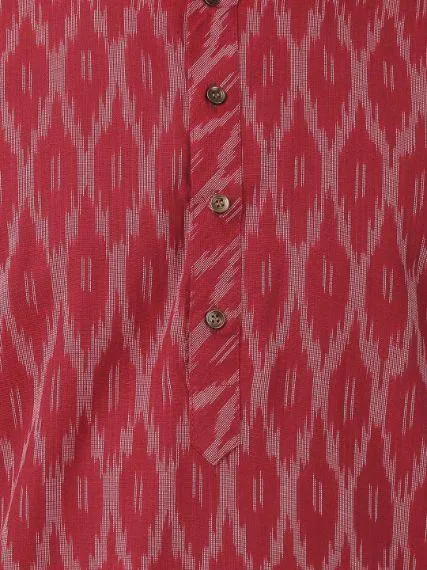Jashvi Men's Maroon Pure Cotton Kurta and Pyjama Set