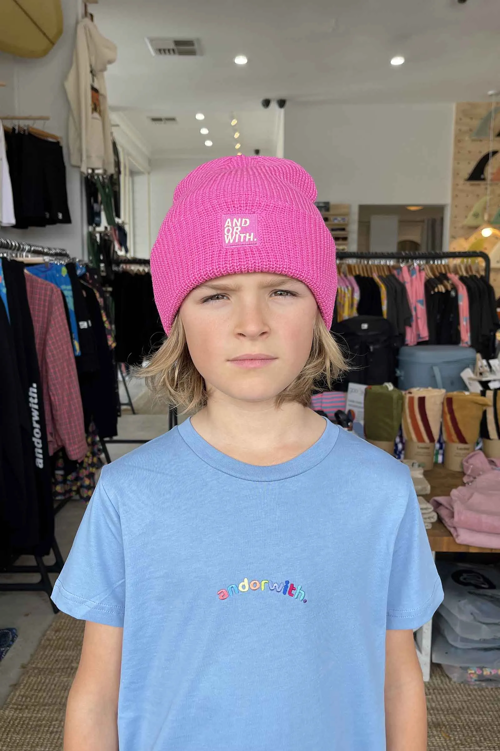 Kids Logo Beanie Pink