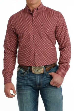 Men's Cinch Burgundy Long Sleeve Modern Fit Shirt - MTW1347095 Men's Cinch Burgundy Long Sleeve Modern Fit Shirt - MTW1347095
