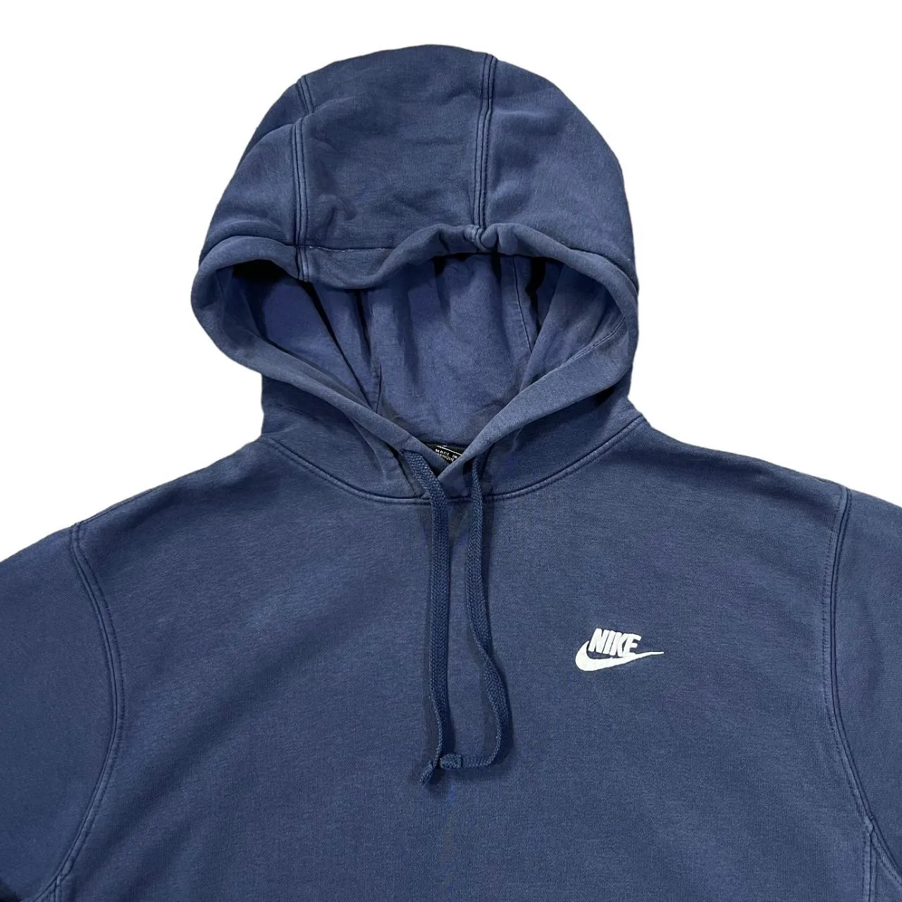 NIKE Classic Basic Embroidered Mini Logo Navy Blue Pullover Hoodie