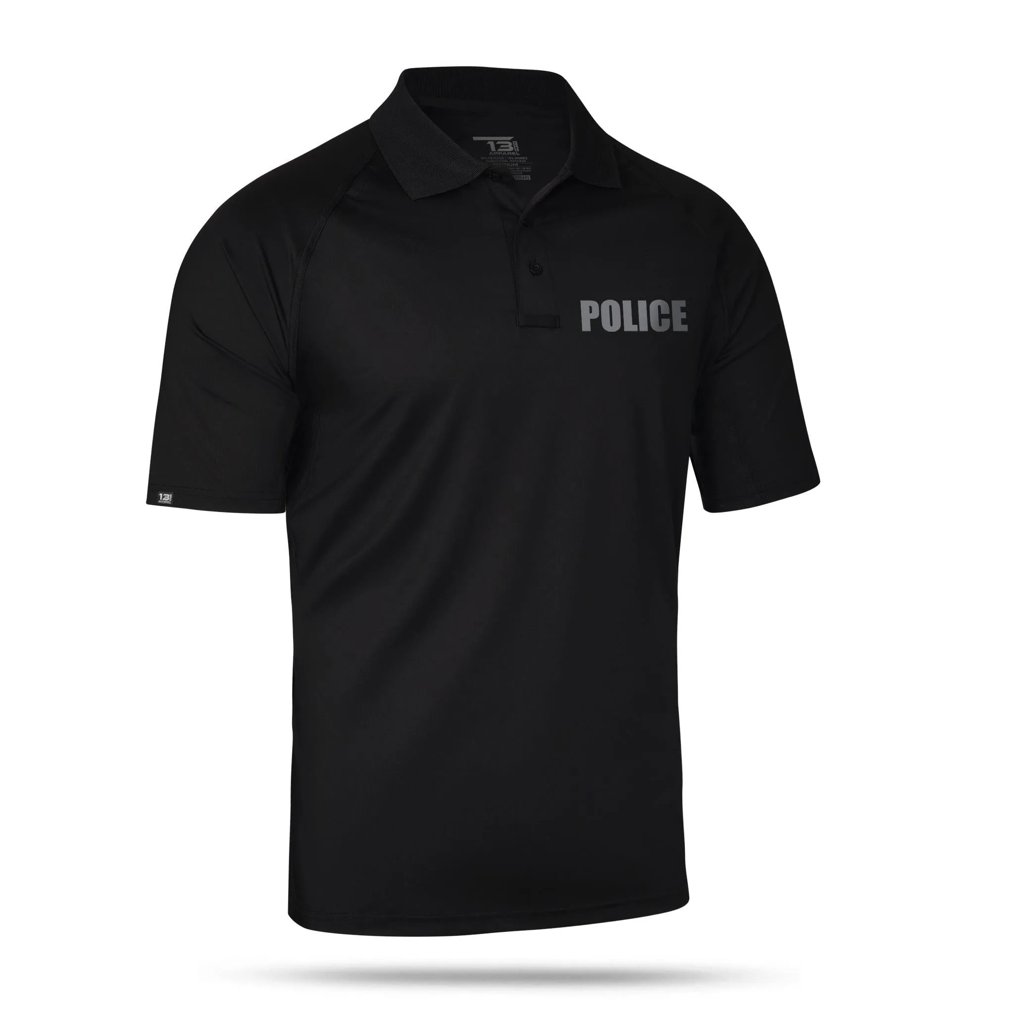 [POLICE] Reflective Men's Performance Polo [BLK/REF]
