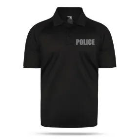 [POLICE] Reflective Men's Performance Polo [BLK/REF]