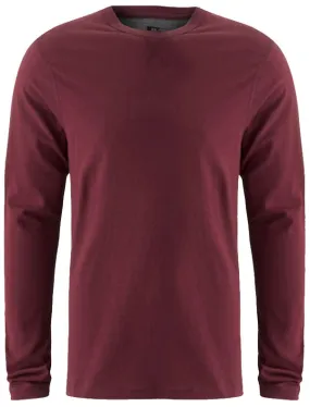 PragueC Long Sleeve Cotton Jersey Top in Burgundy