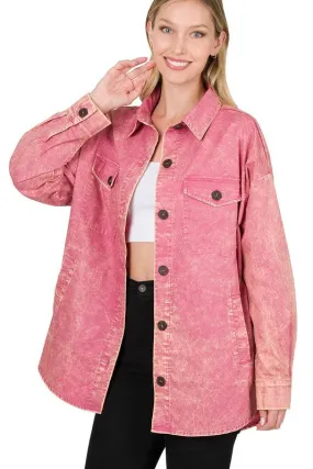 Premium Cotton Woven Vintage Washed Shacket