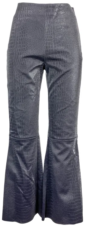 RÓHE Vegan Leather Kick Flare Pants in Space