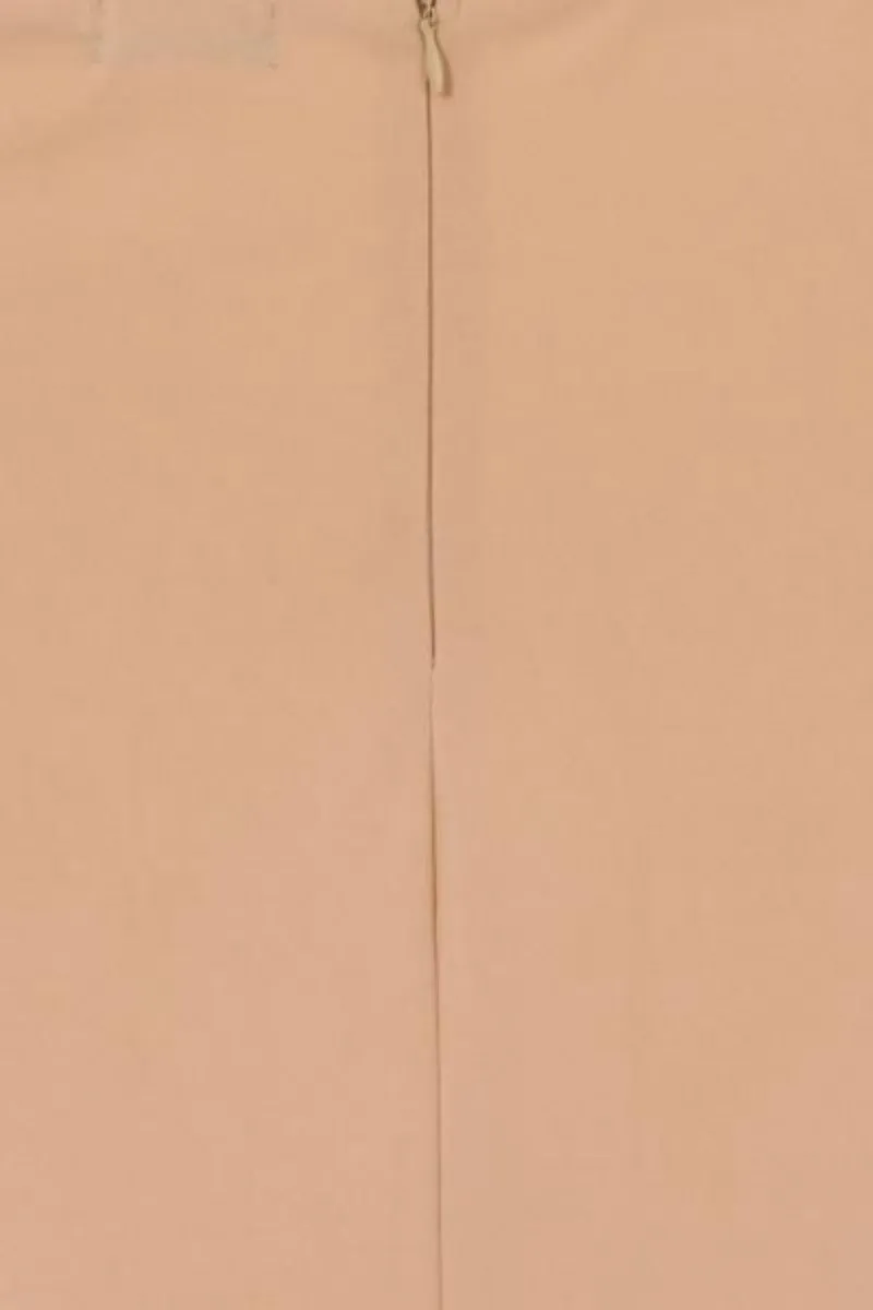 Seska Nude Crystal Plunge Thigh Split Fishtail Maxi Dress