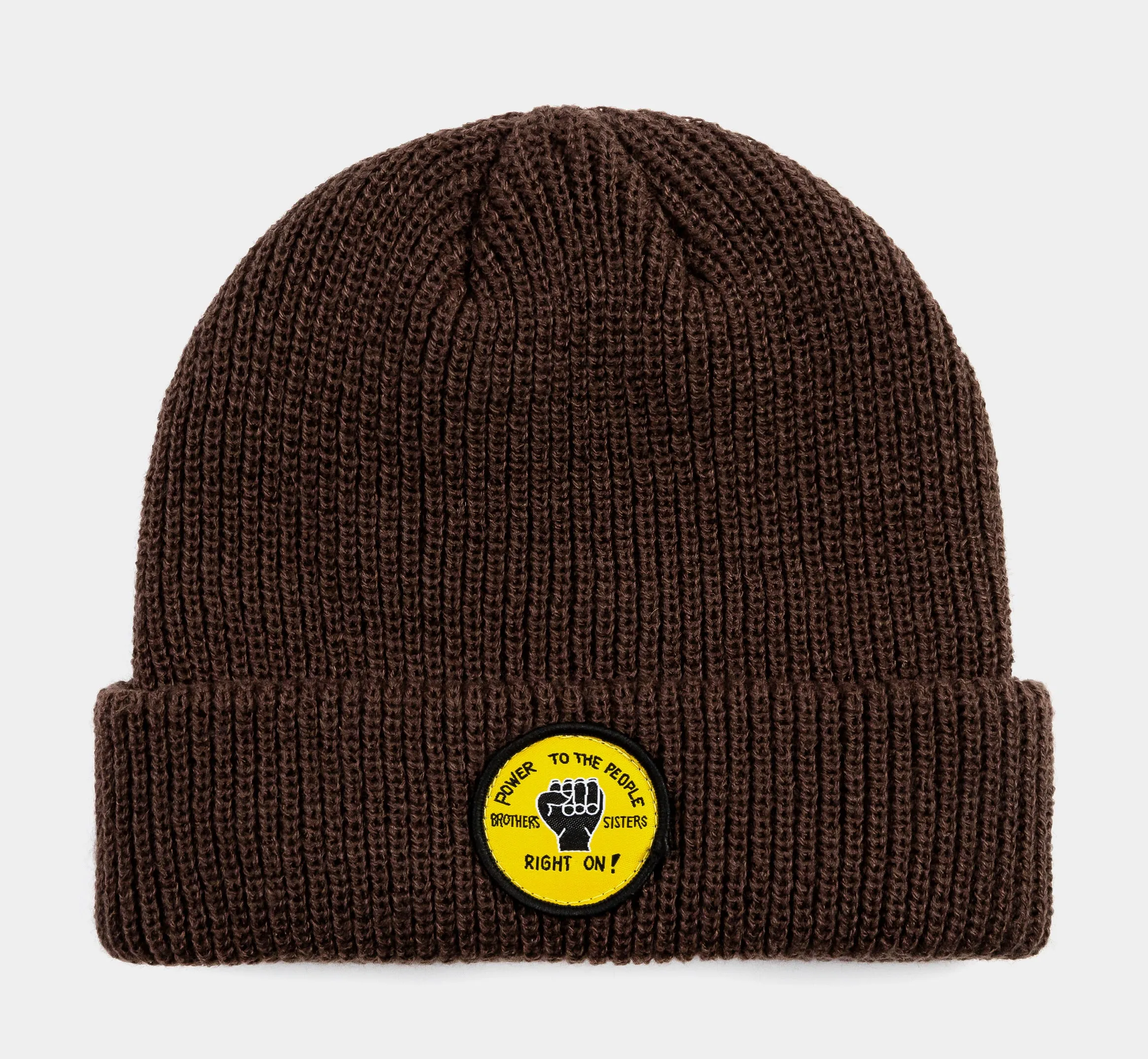 SP x Malcom X Patch Logo Beanie Mens Hat (Brown/Yellow)