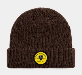 SP x Malcom X Patch Logo Beanie Mens Hat (Brown/Yellow)
