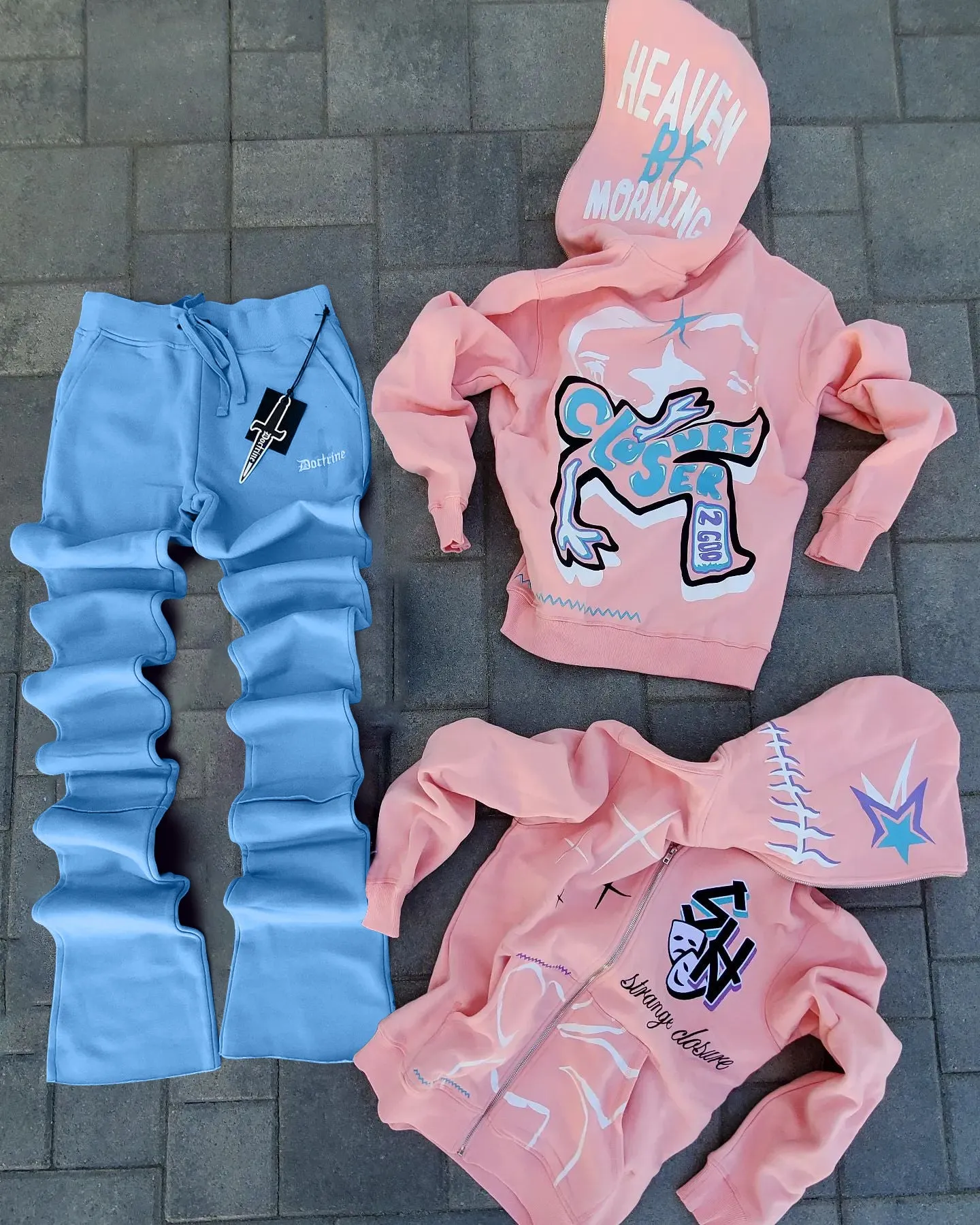 Stylish and personalized full-zip hoodie set
