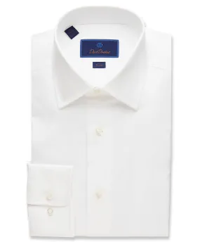 Super Fine Twill Dress Shirt - White | David Donahue