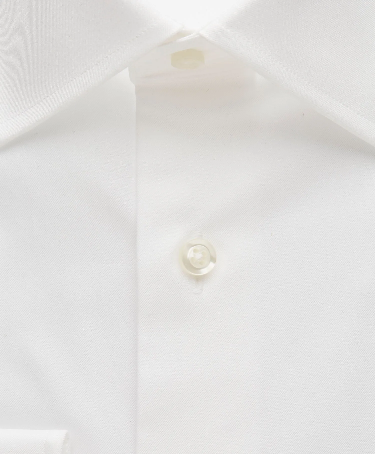 Super Fine Twill Dress Shirt - White | David Donahue