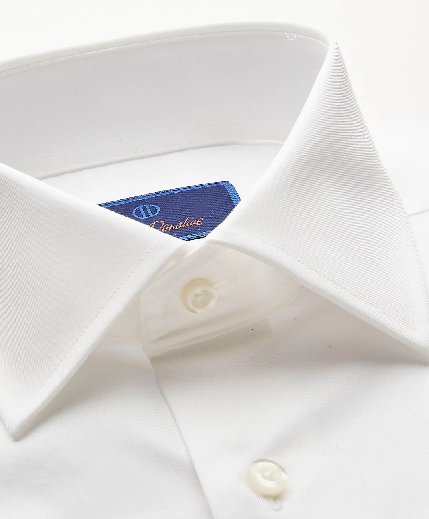 Super Fine Twill Dress Shirt - White | David Donahue