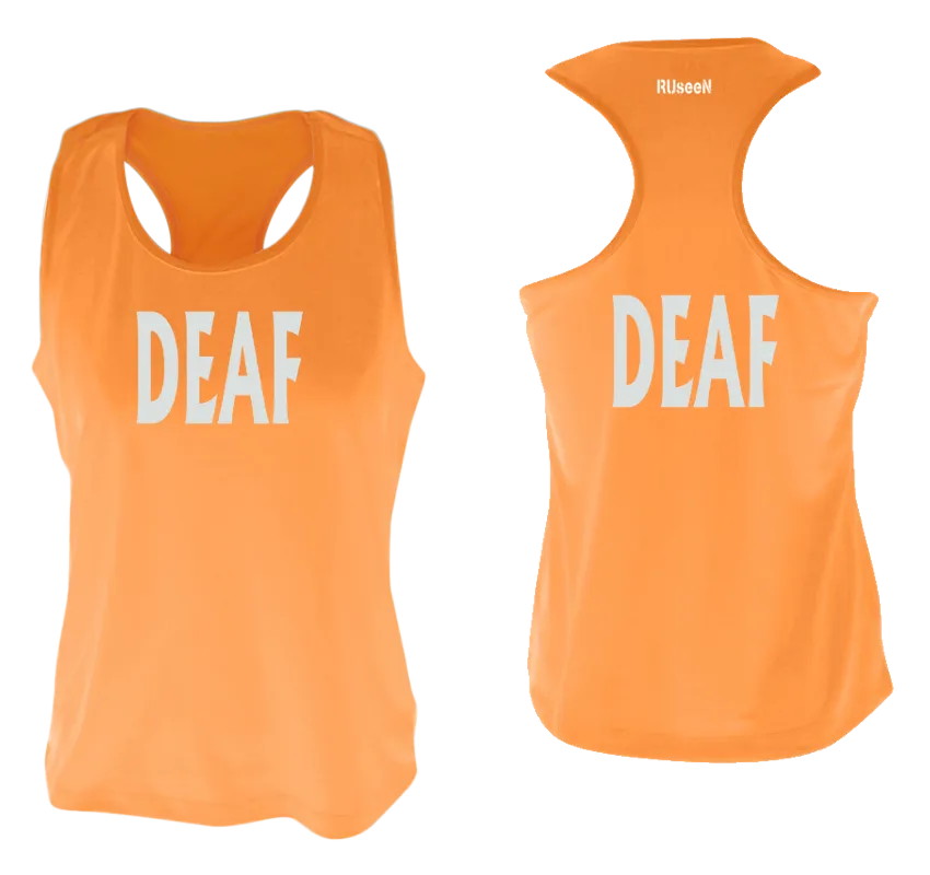 Women's DEAF Tank Top - Reflective or Black Text