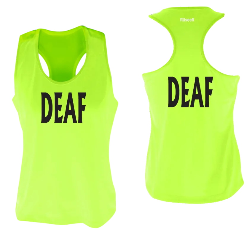 Women's DEAF Tank Top - Reflective or Black Text