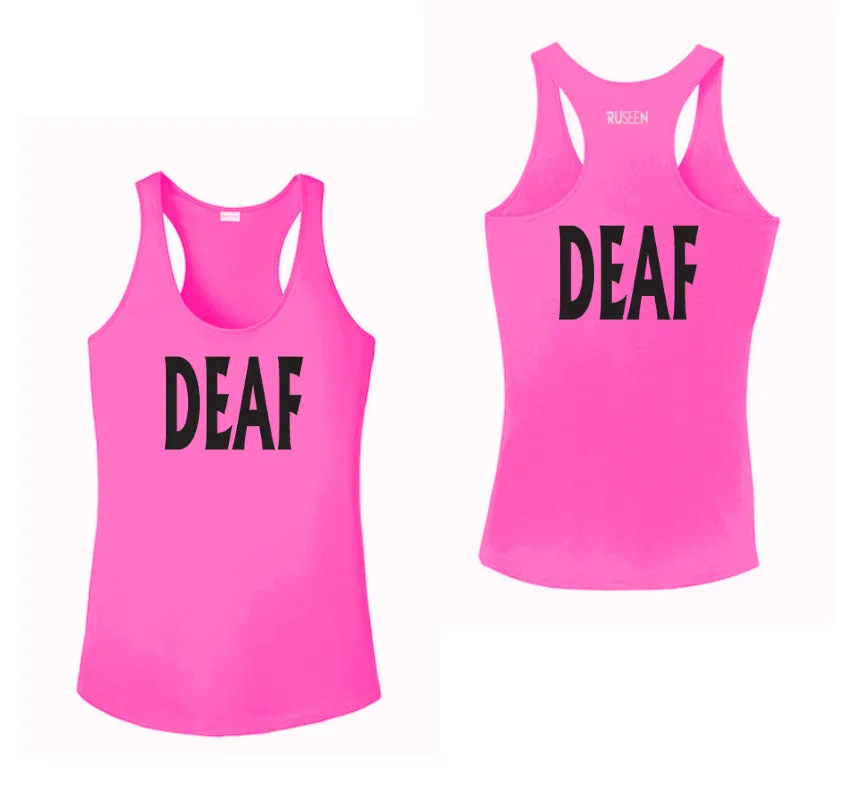 Women's DEAF Tank Top - Reflective or Black Text