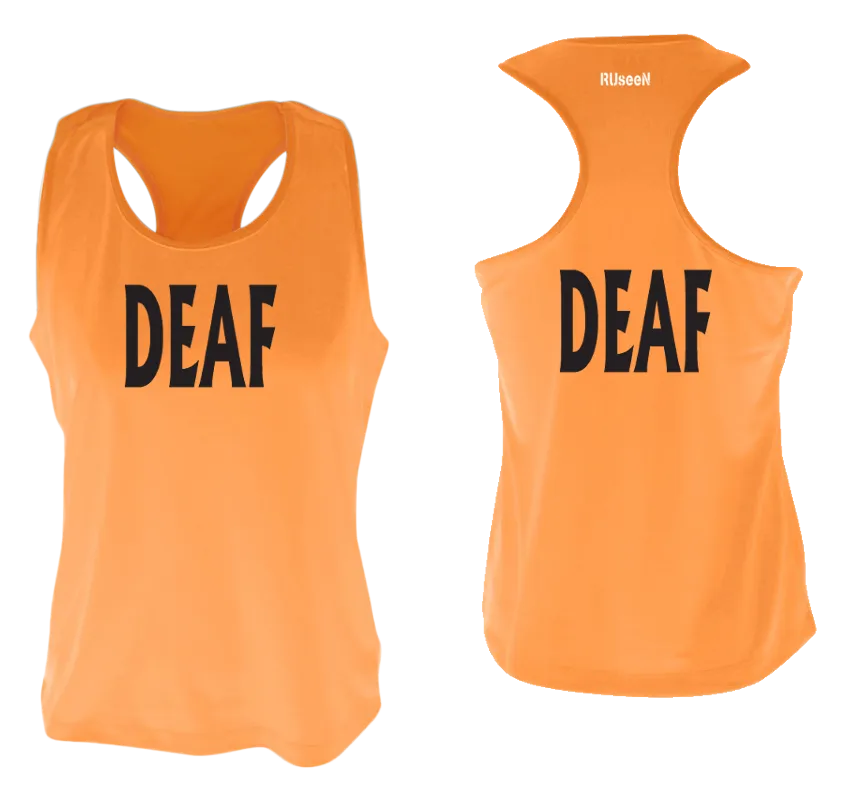 Women's DEAF Tank Top - Reflective or Black Text